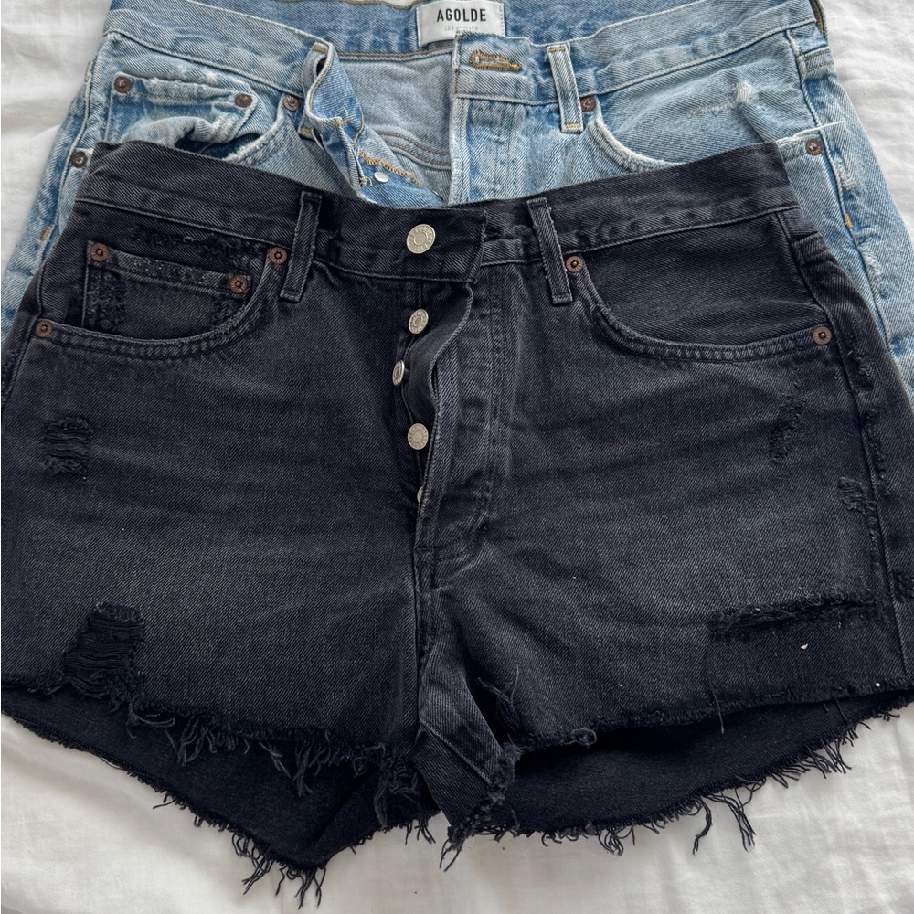 AGOLDE Distressed Denim Shorts
